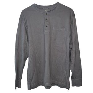 Gray Long Sleeve Half Button Down Men’s Long Sleeve Shirt